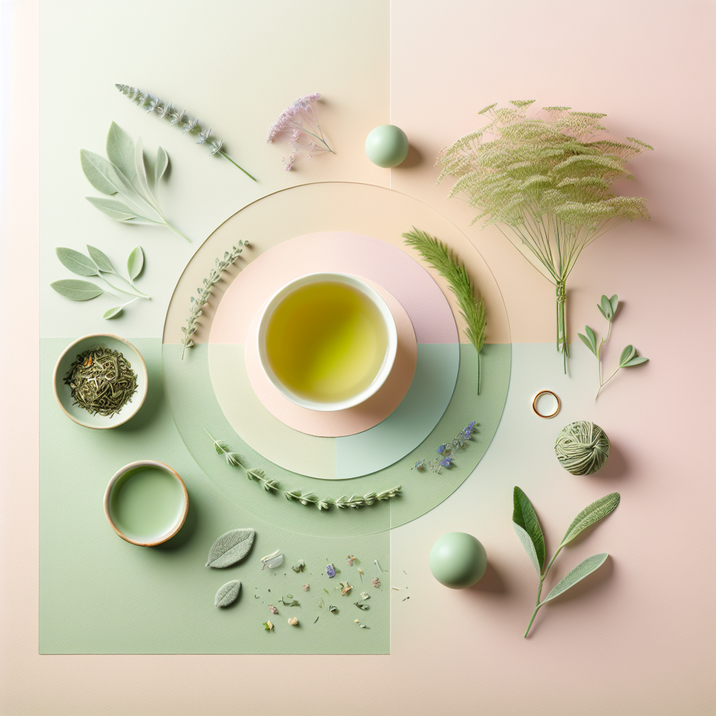 benefits of green tea when fasting – elegant pastel Inline 1 illustration symbolising holistic wellness