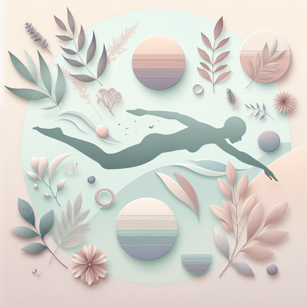 health benefits of swimming – elegant pastel Inline 3 illustration symbolising holistic wellness