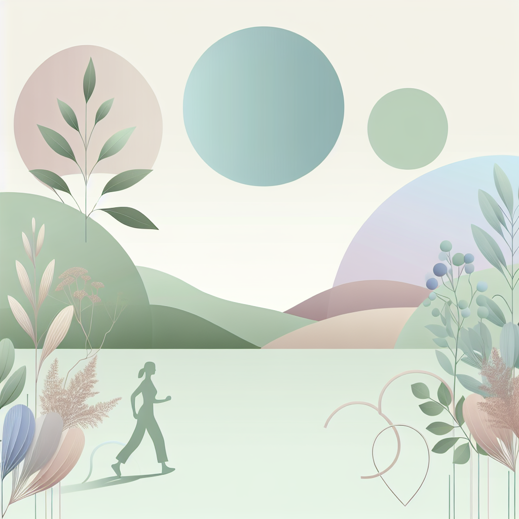 health benefits of walking – elegant pastel Inline 2 illustration symbolising holistic wellness