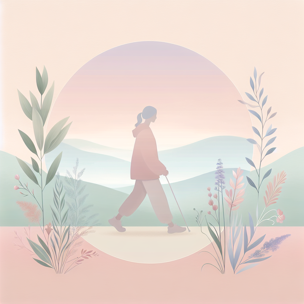 health benefits of walking – elegant pastel Inline 3 illustration symbolising holistic wellness